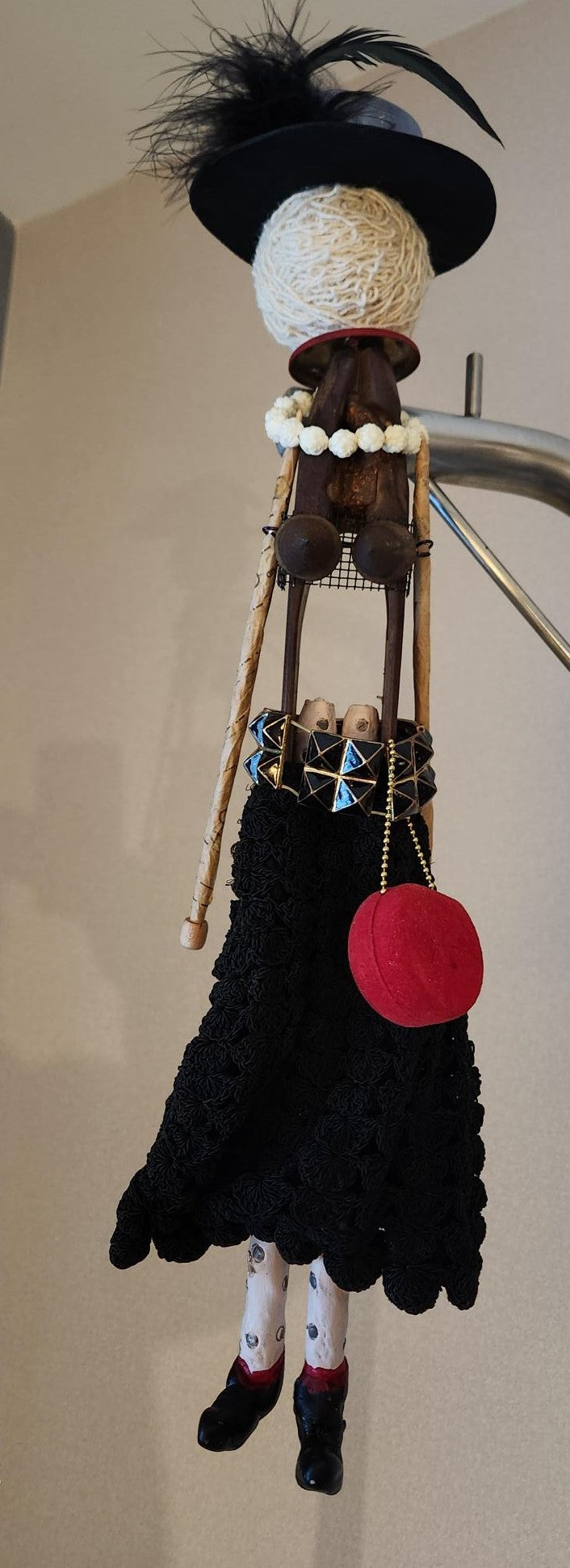 Weaving Shuttle Doll with Yarn Head