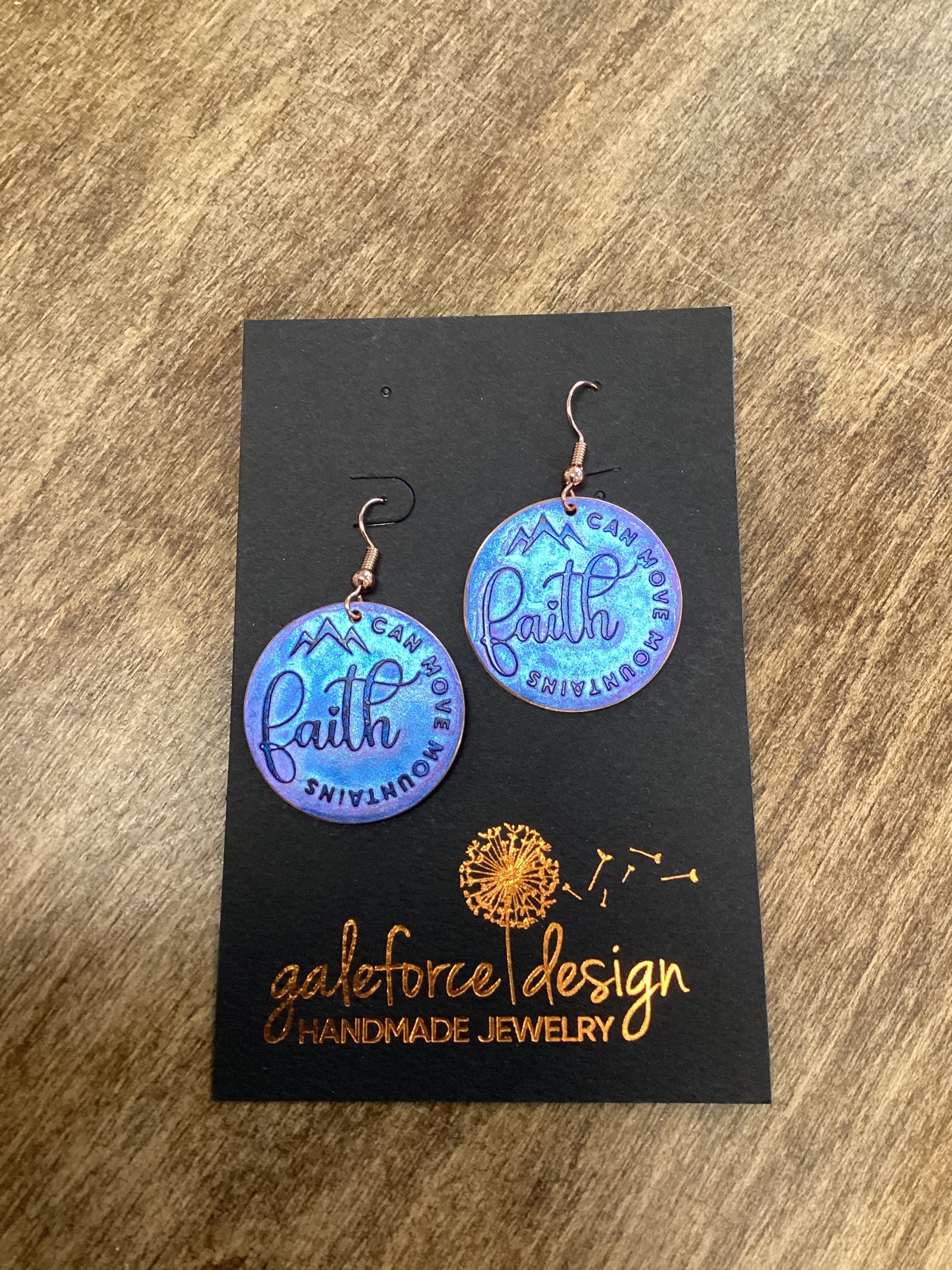 Faith Can Move (P), Round Copper Earrings Nickel Free Wires