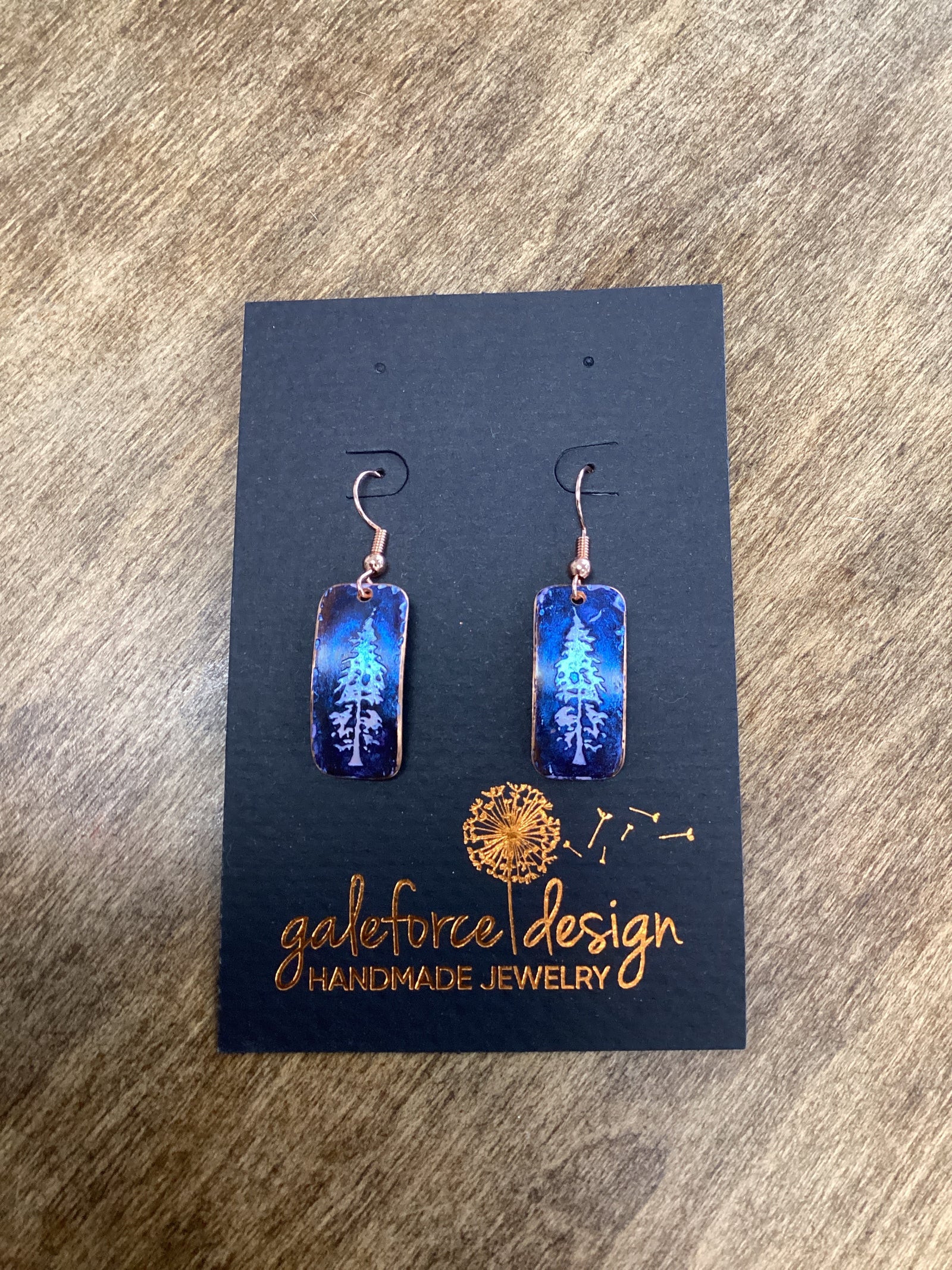 Pine Tree (P), Copper Earrings Nickel Free Wires