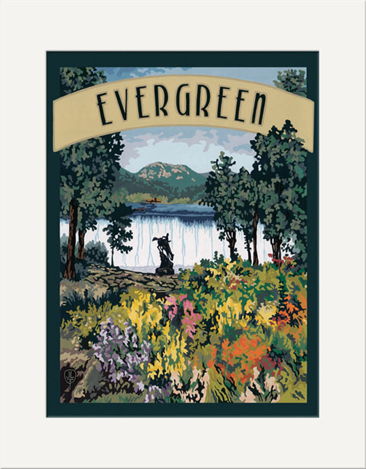 Evergreen Gardens Matted Print