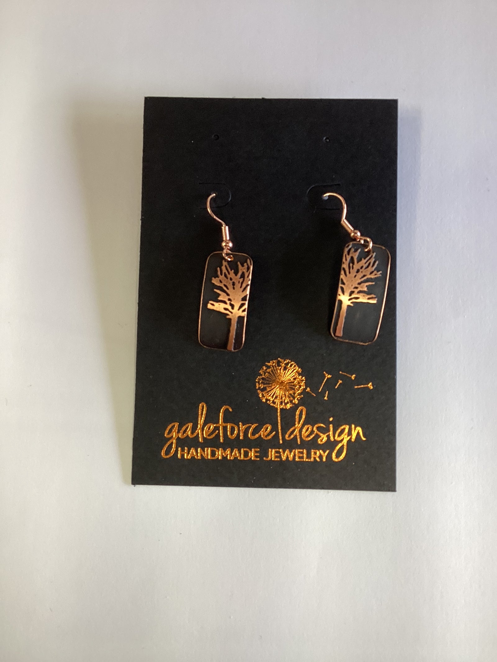 Tree, Copper Earrings Nickel Free Wires