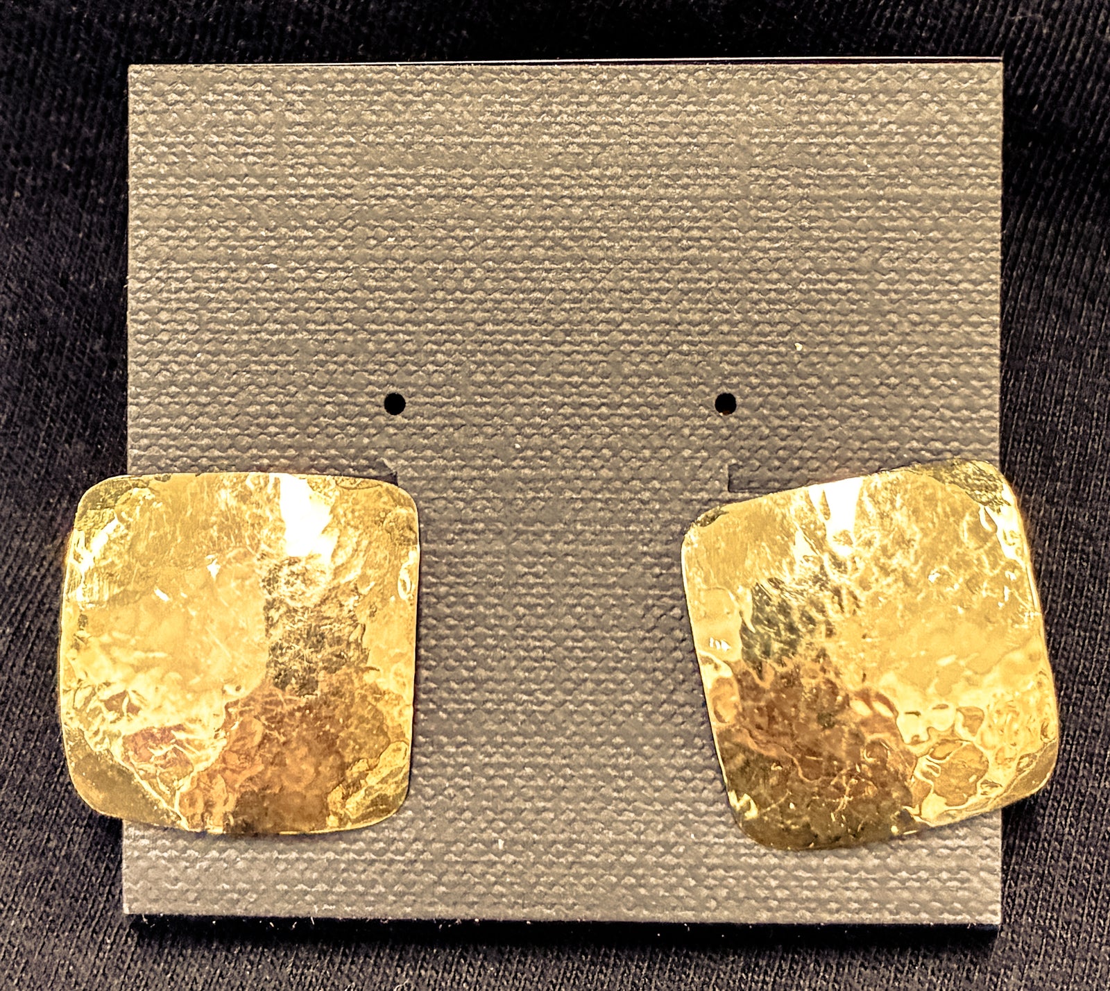 Square 14k Gold Post Earrings