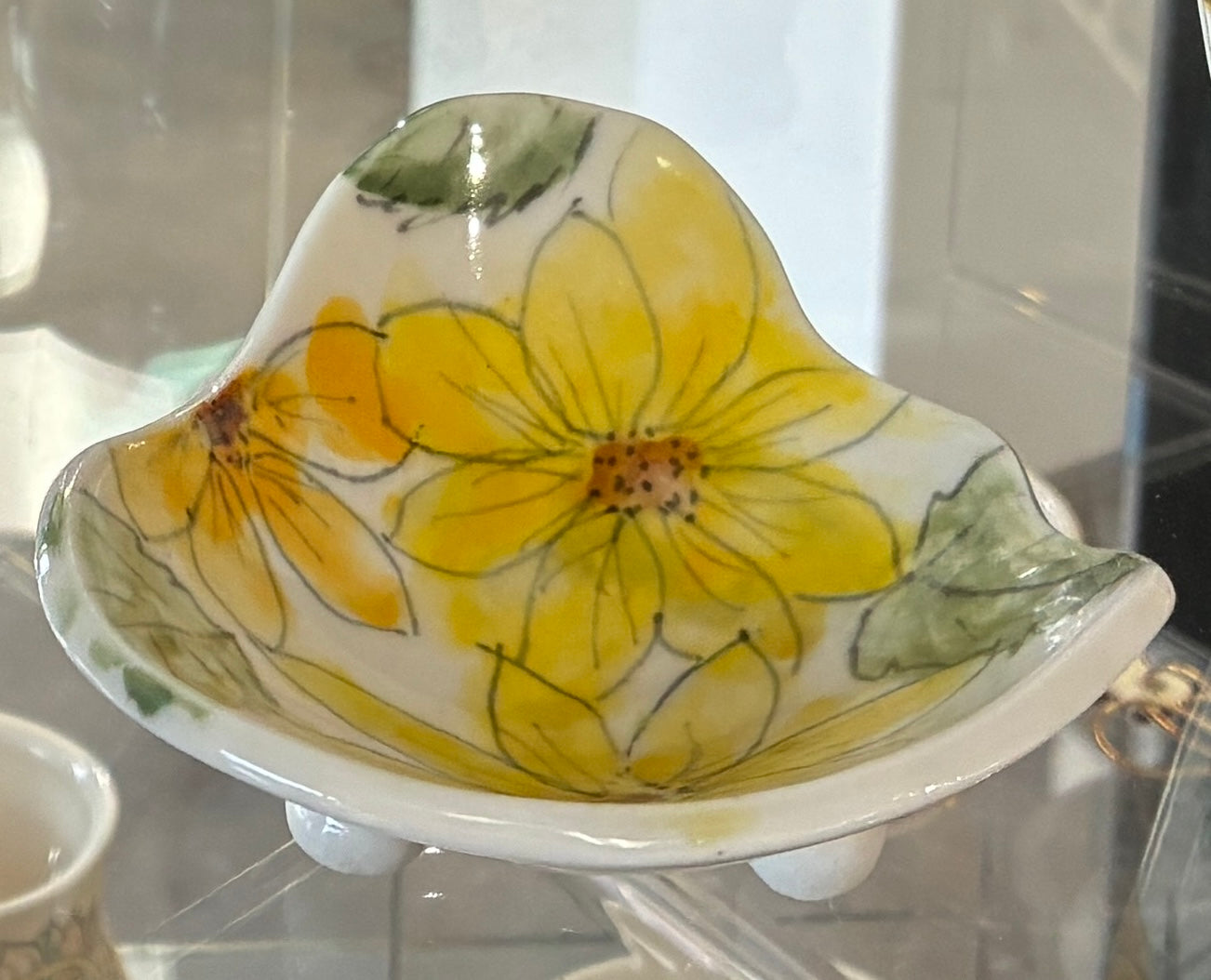 Handmade Porcelain Footed Trinket Dish