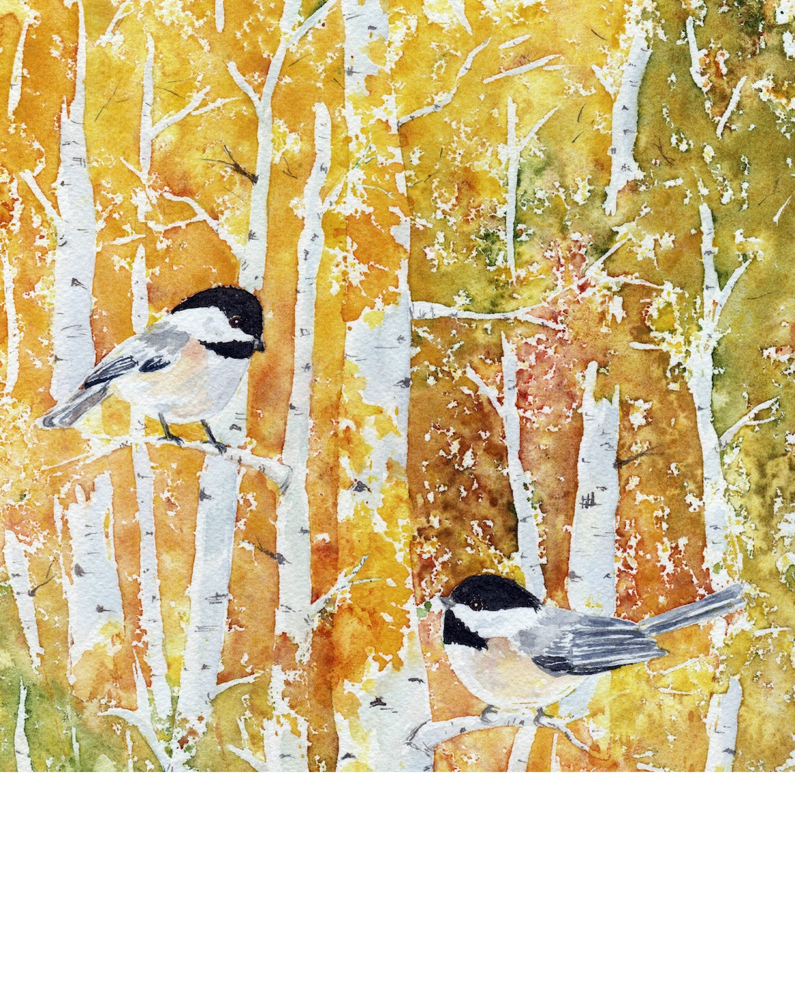 Fall Chickadee Pair in Fall Aspen Pair-prints-now-