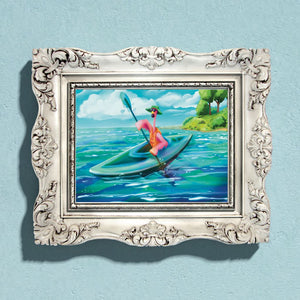 Flamingo Kayaking Mini Print