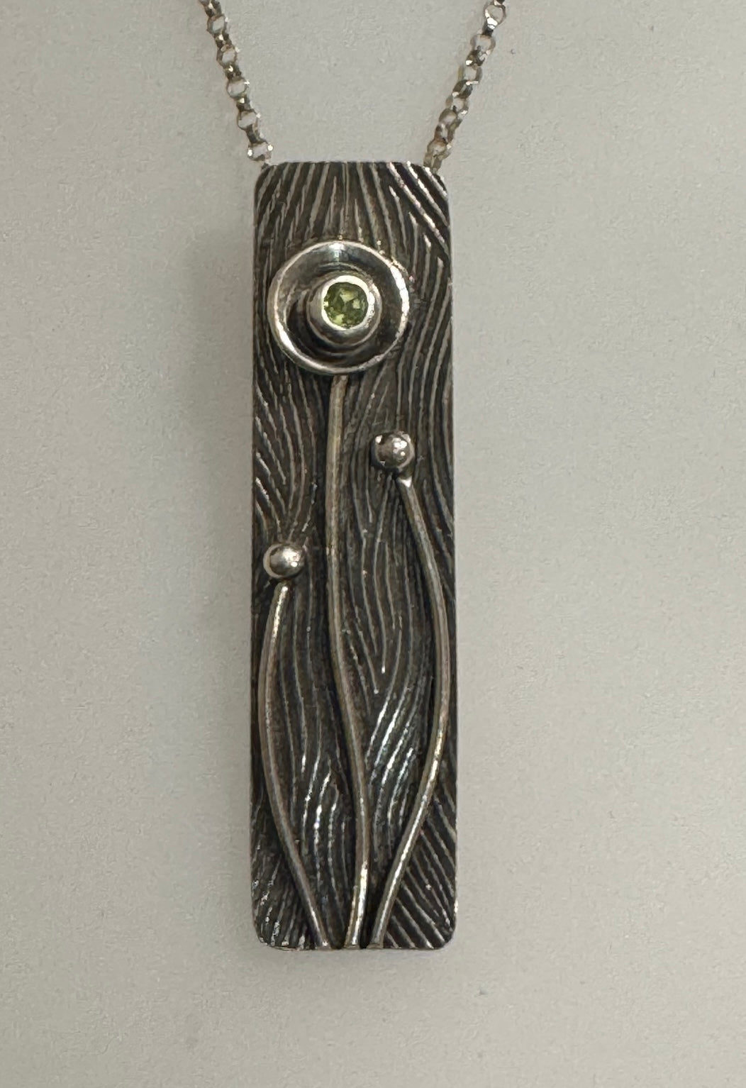 Flower with Peridot Rectangle