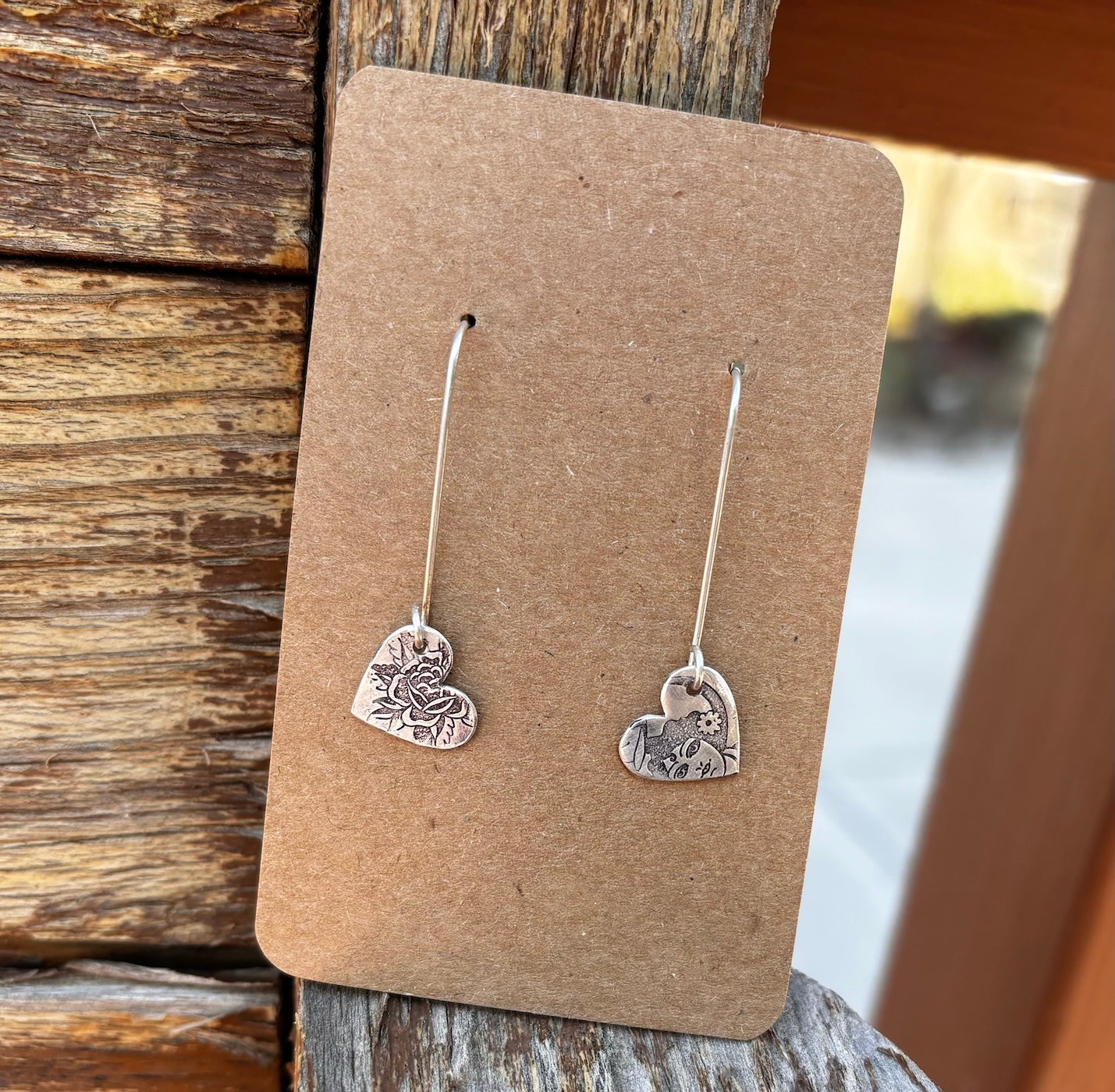 Flutter Hearts in Silver Earrings J15