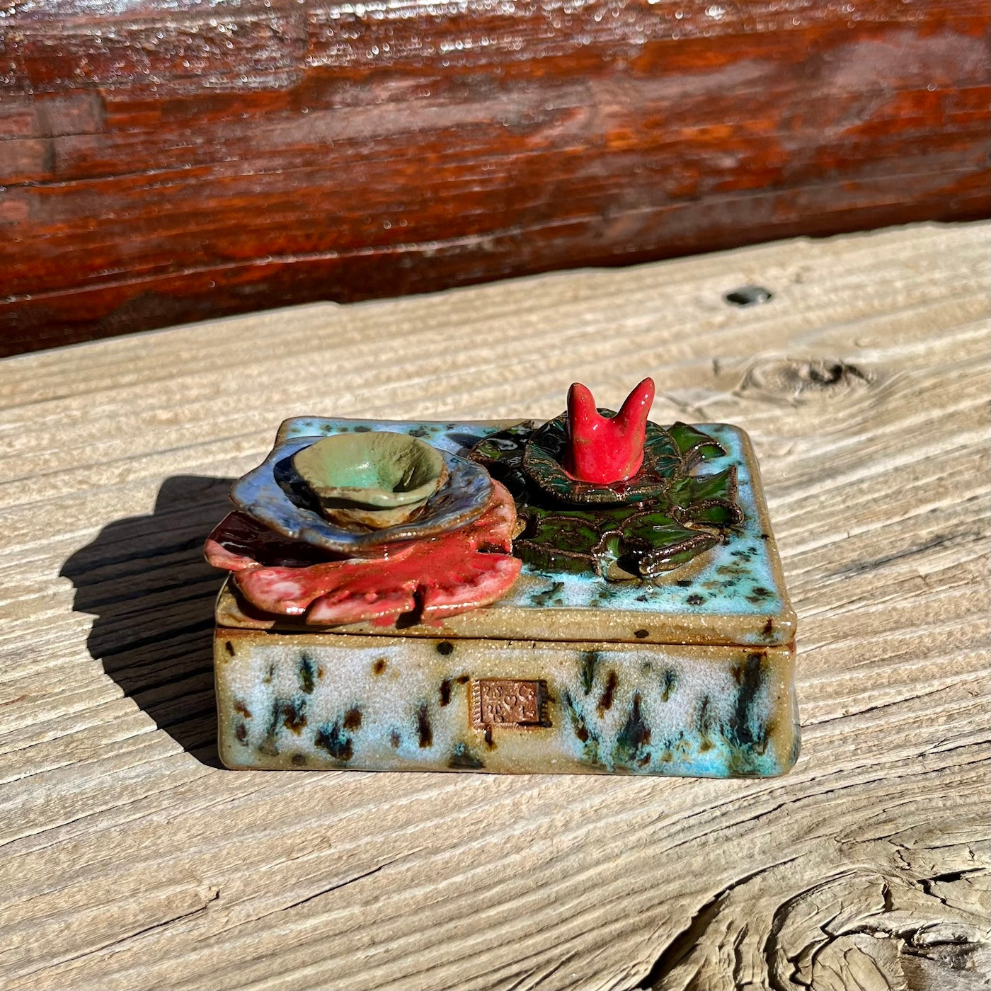 Folk Art Flower Jewelry/Trinket Box
