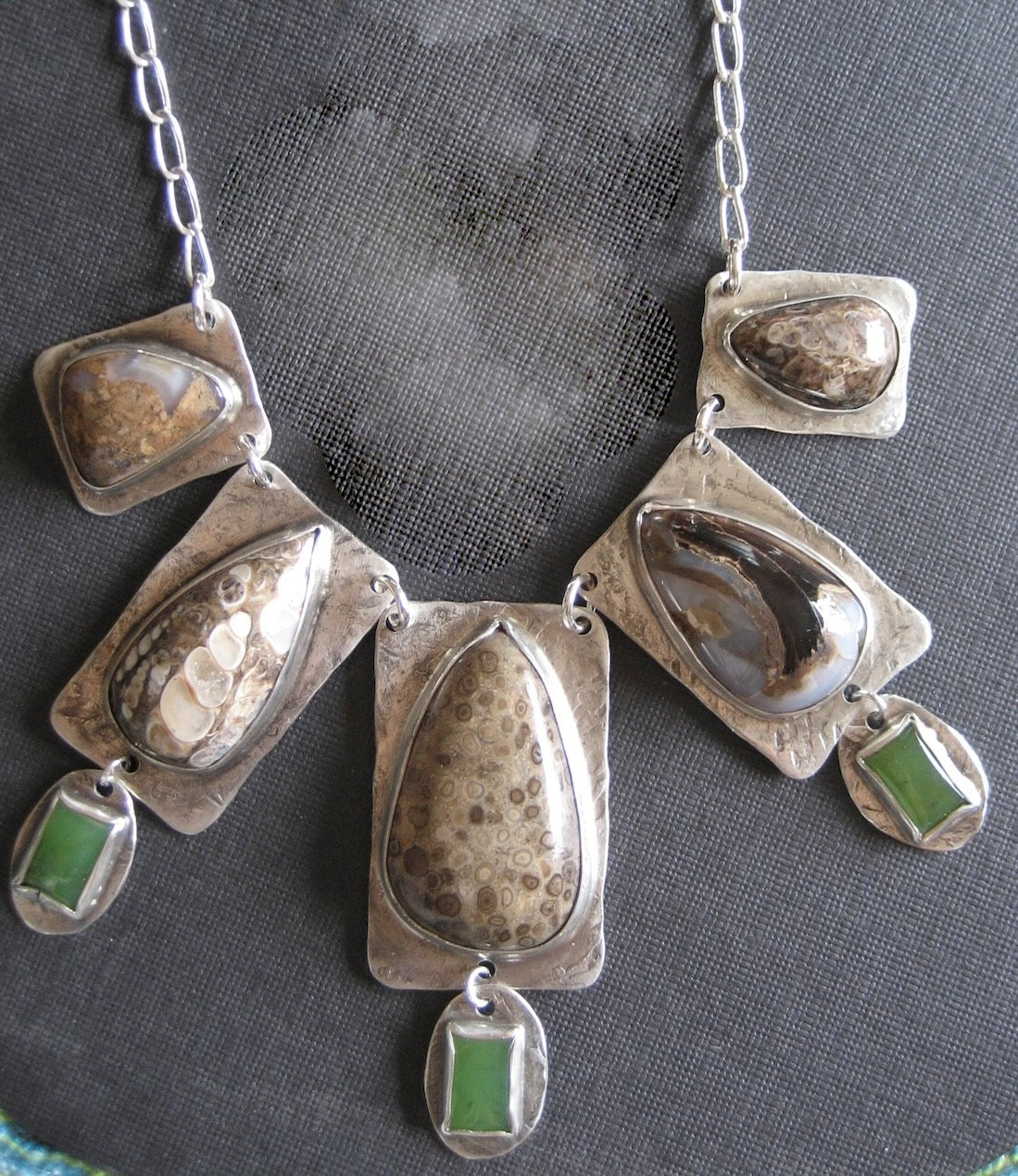 Fossil & Jade necklace