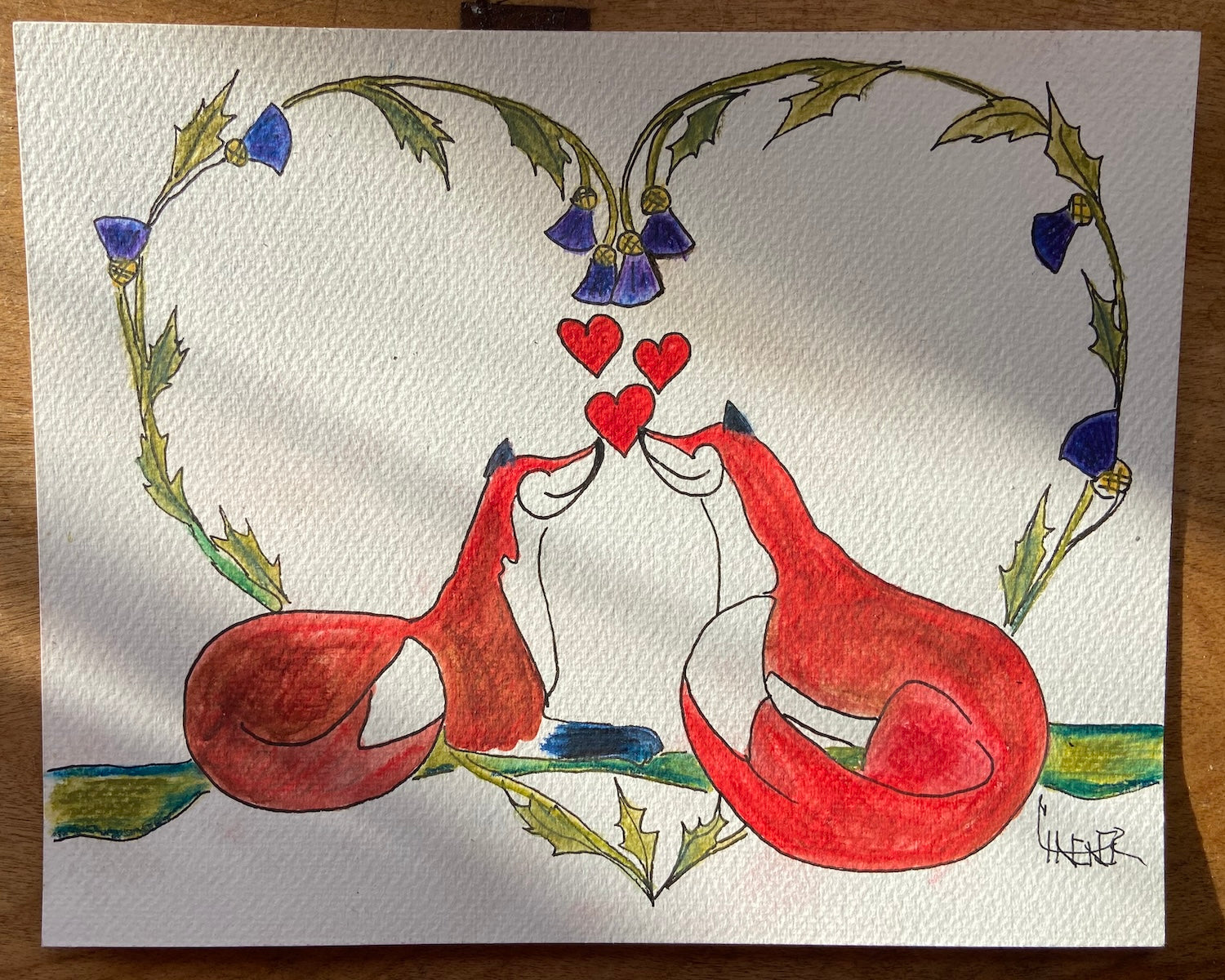 Fox and thistle Love