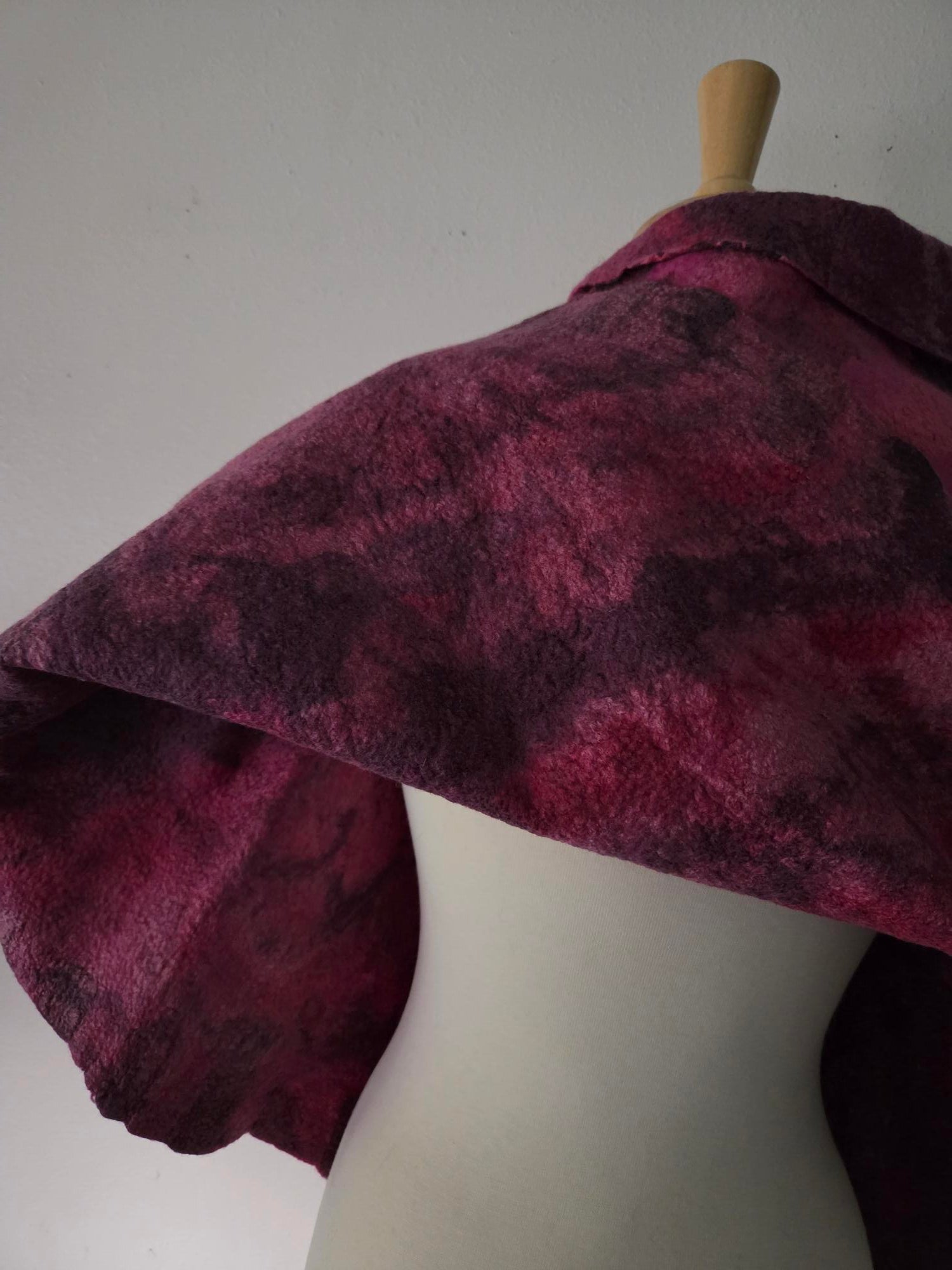 Fuchsia and Black Poncho