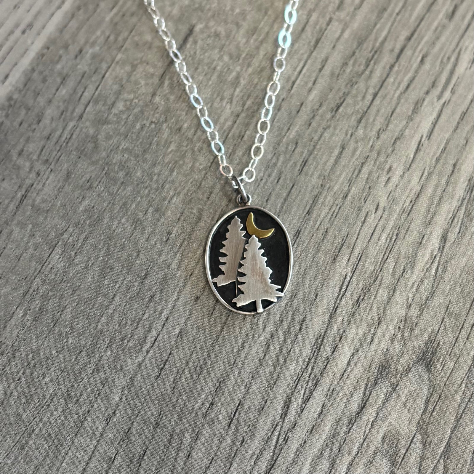 Midnight in the Woods - sterling silver necklace