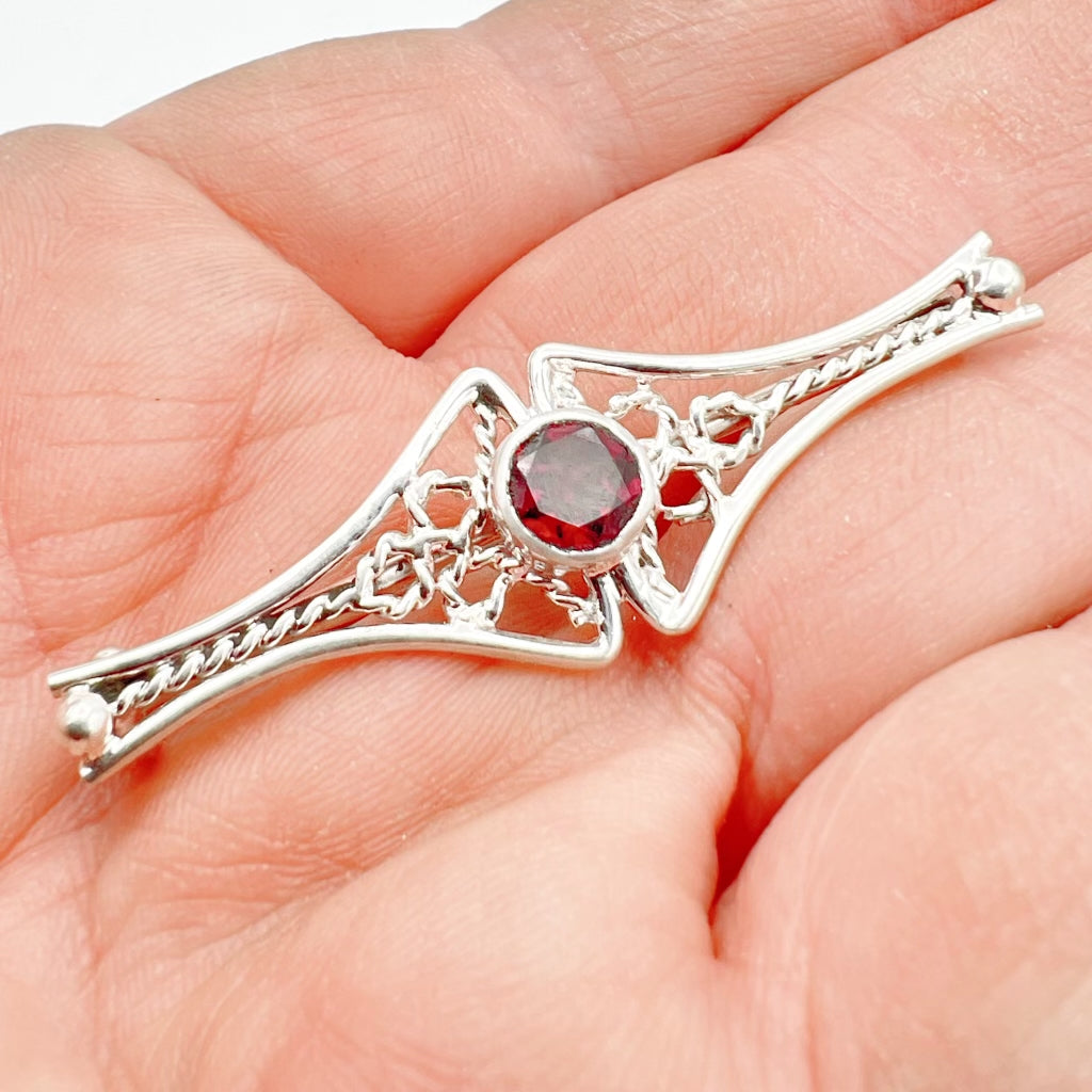 Garnet Filigree Pin