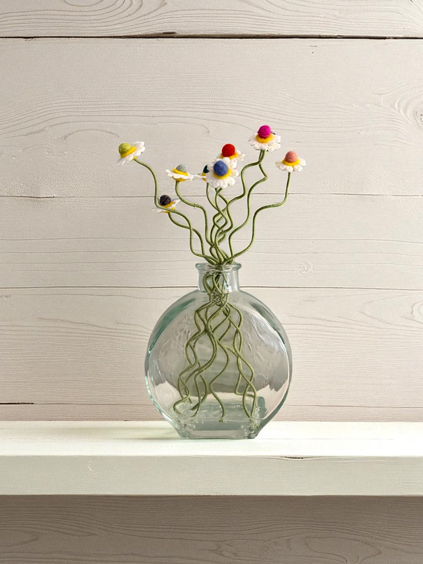 Glass Vase with 9 Daisies