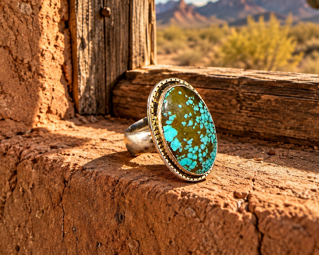 Turquoise Ring with Gold