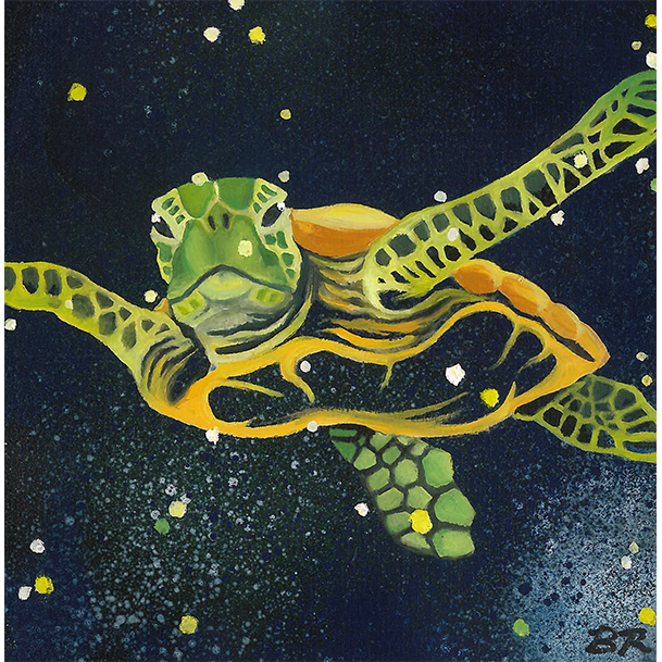 Yellow Sea Turtle Giclee Print