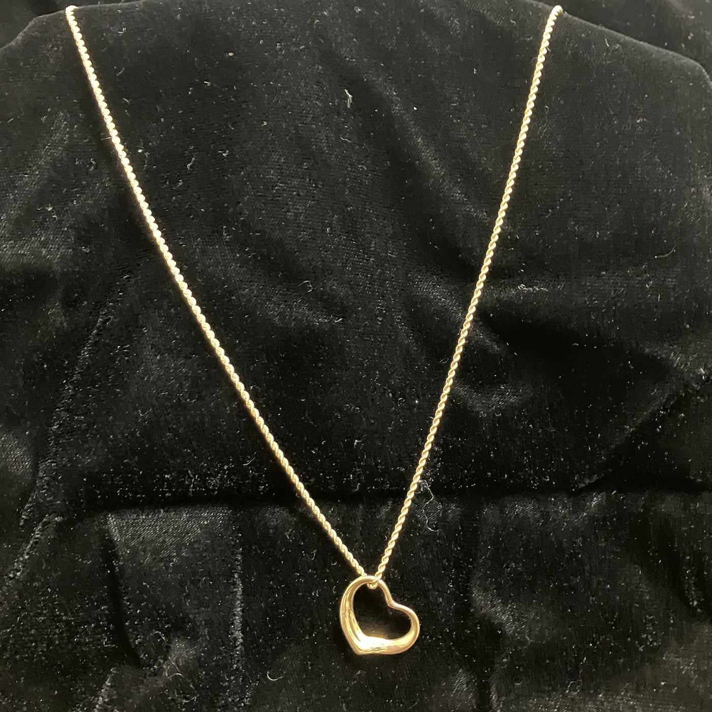 Gold heart necklace on gold filled chain