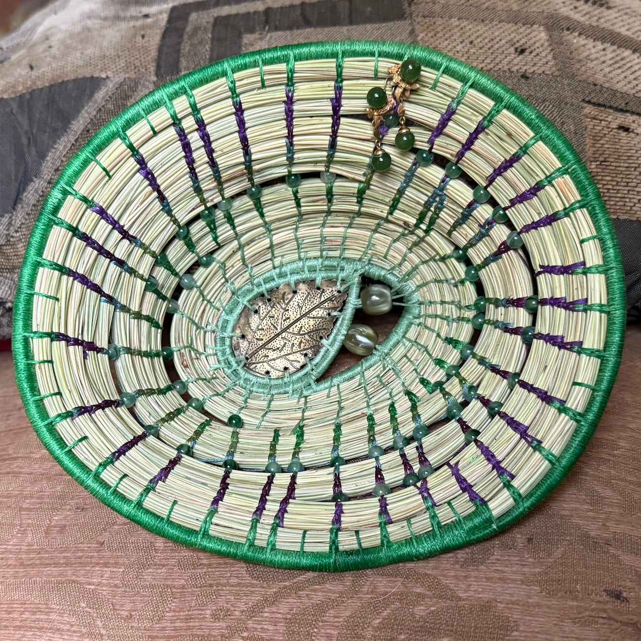 Grapes on the Vine Pine Needle Basket