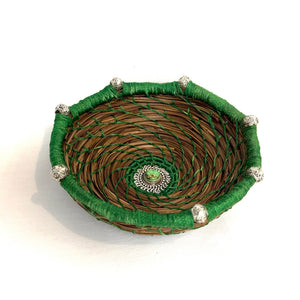 Green Turquoise Pine Needle Basket