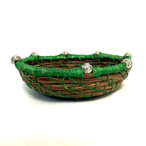 Green Turquoise Pine Needle Basket