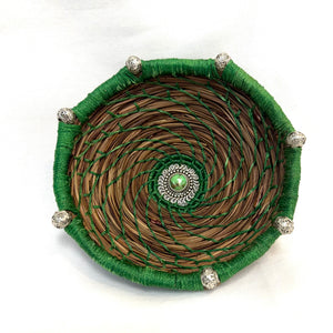 Green Turquoise Pine Needle Basket