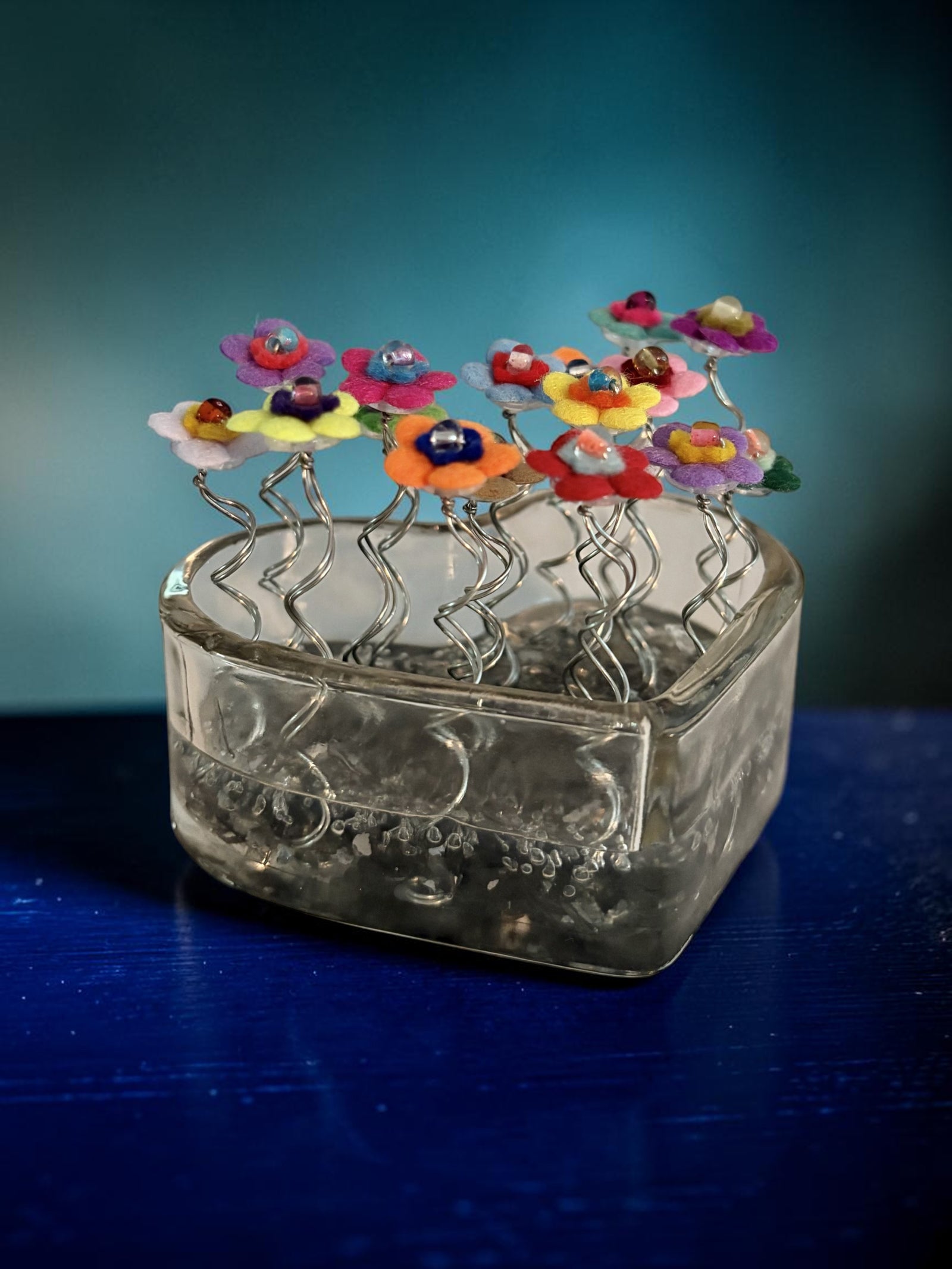 Heart Vase with 16 Flowers