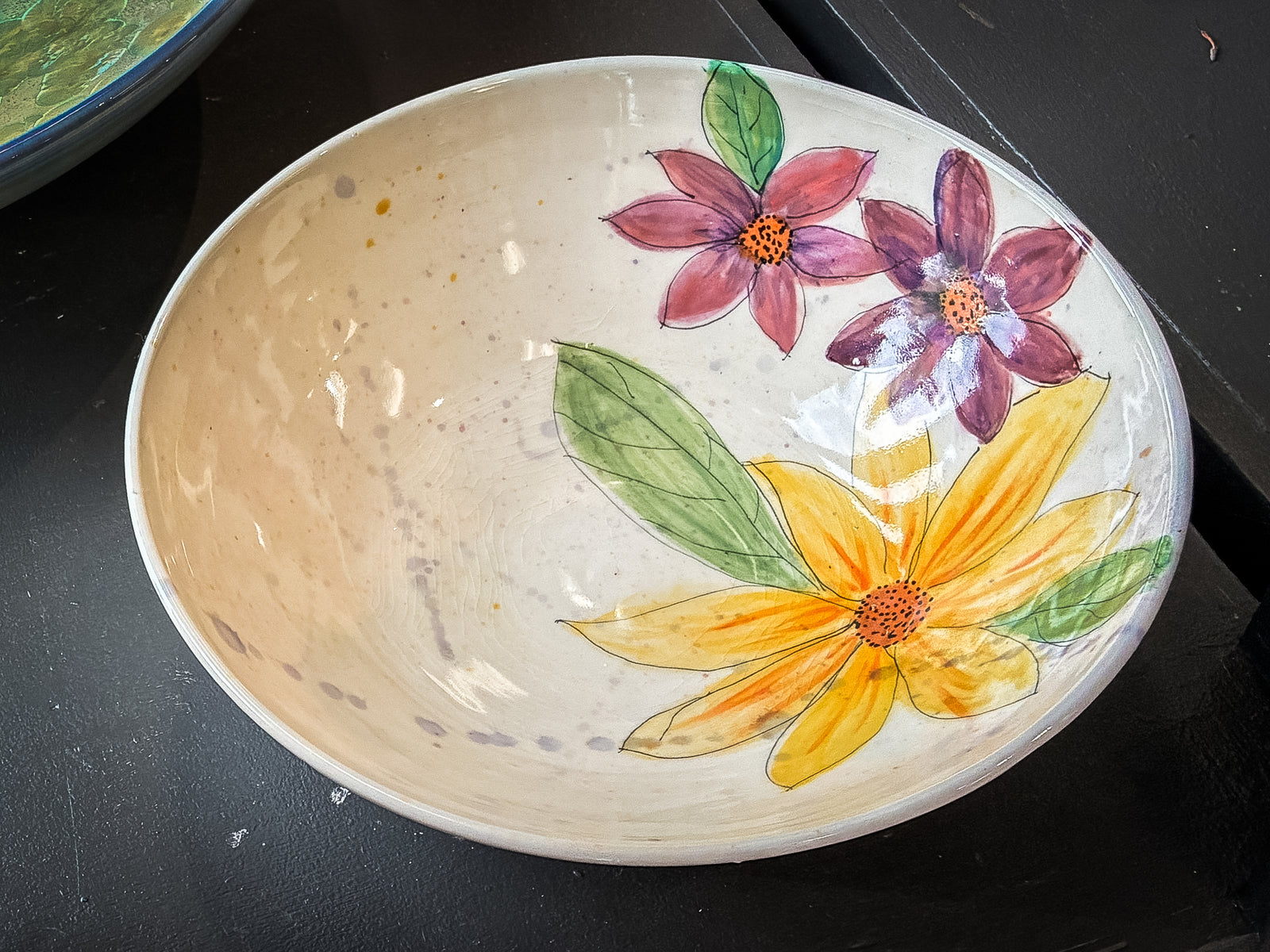 Handmade Porcelain Floral Bowl