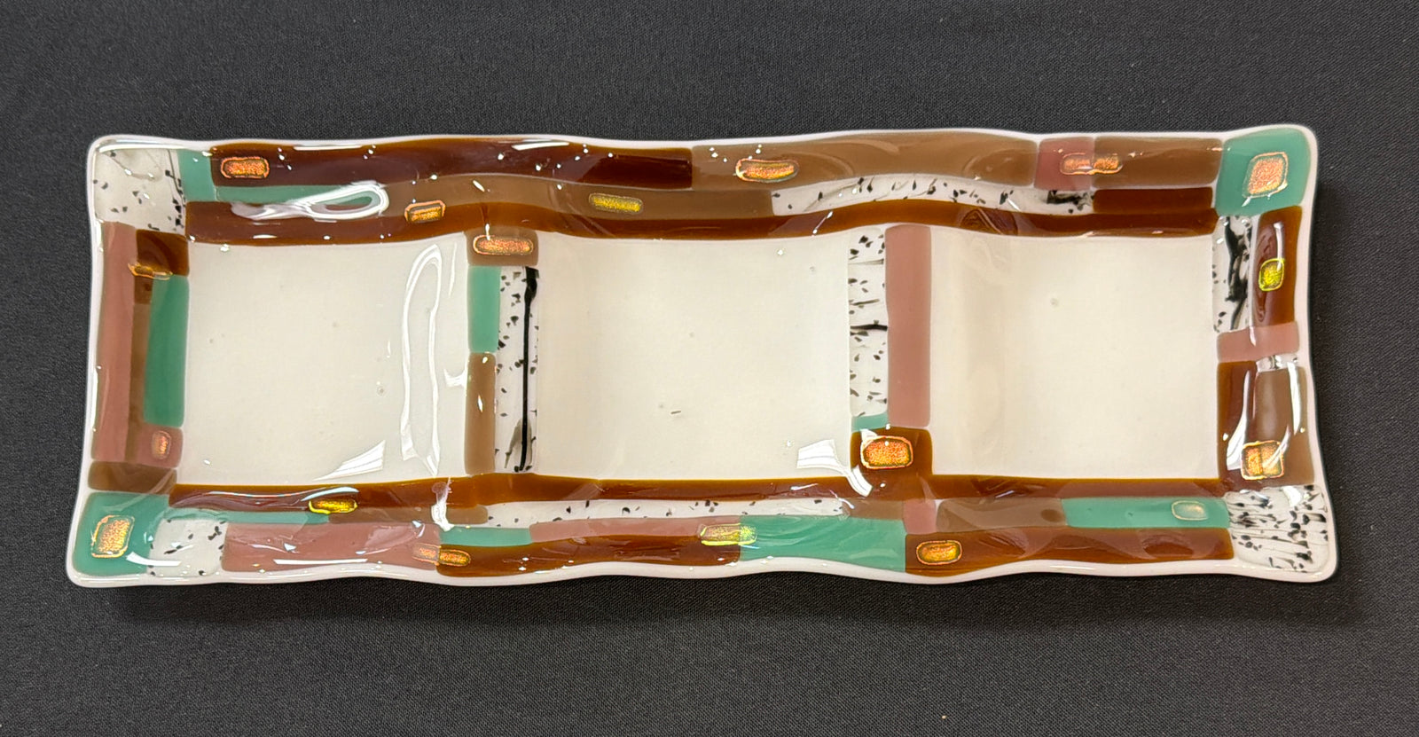 Fall Nature Treats Glass Sectional  Dish