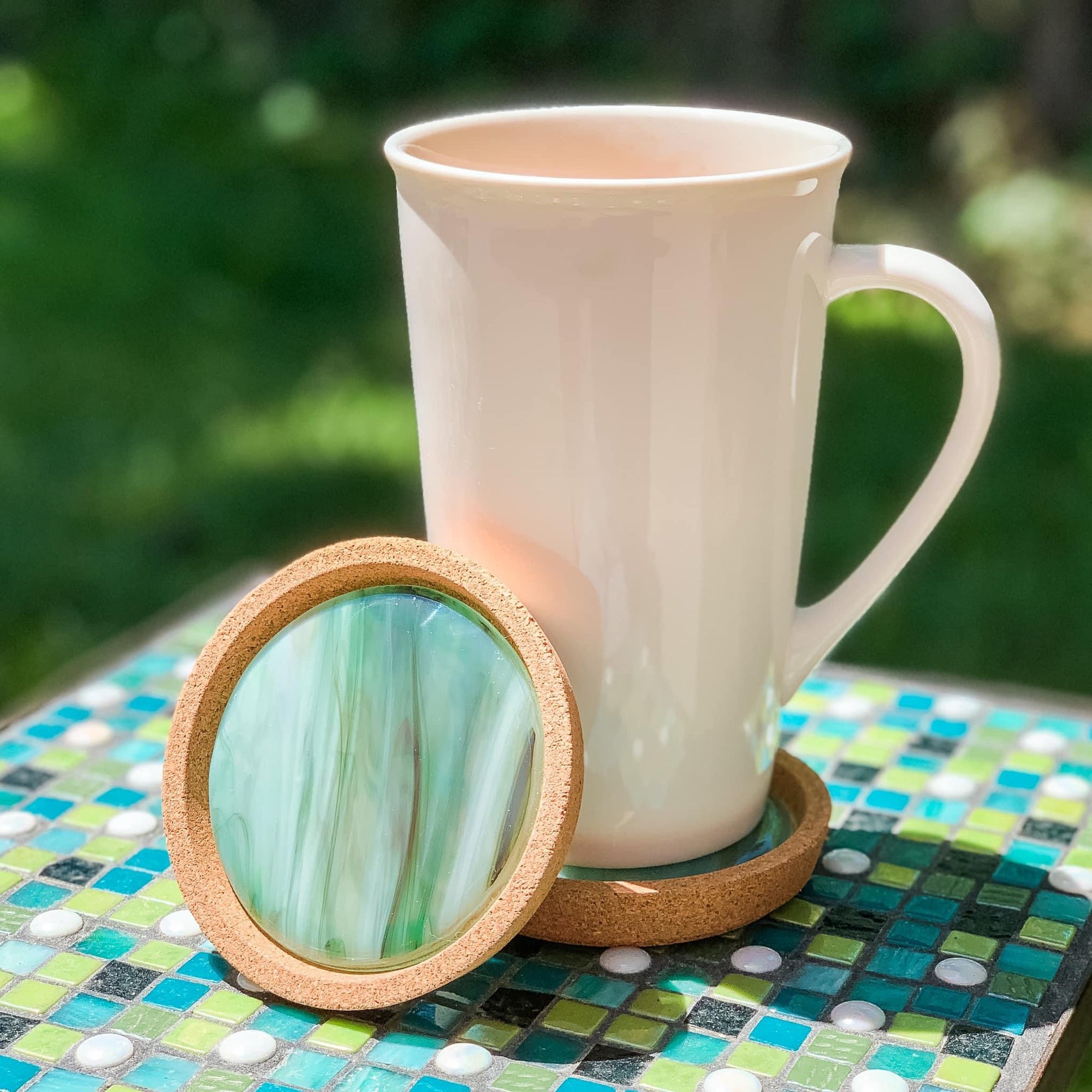 fused glass coaster set