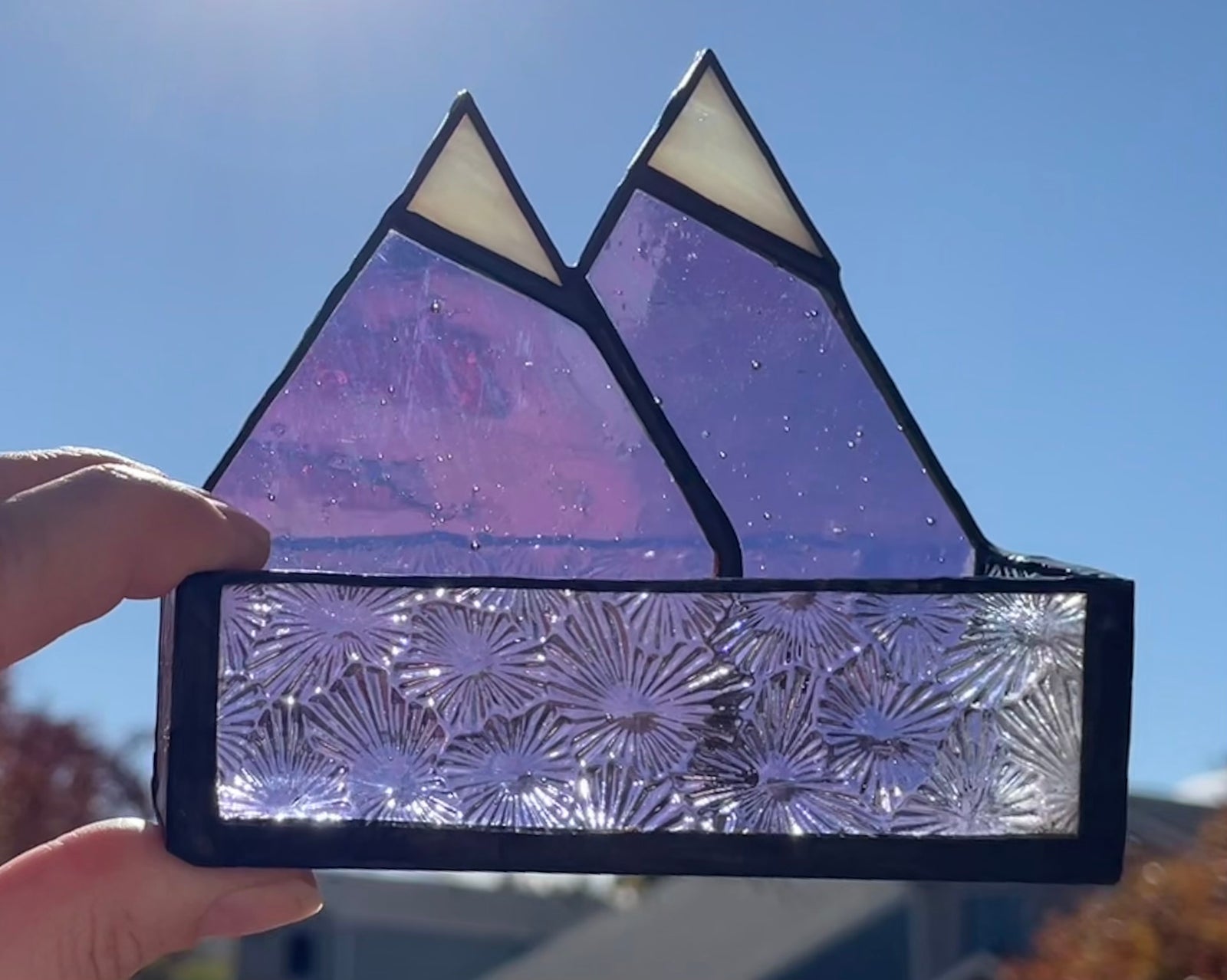 Purple mountains business card holder