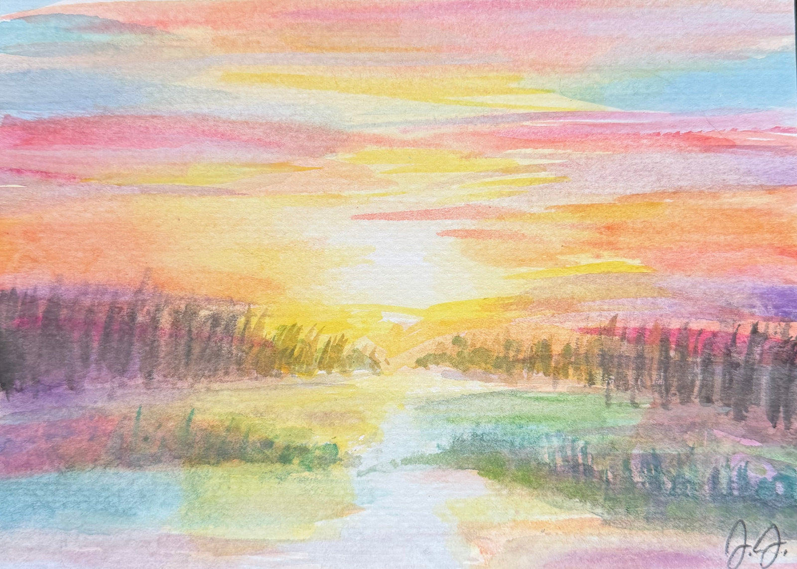 Paint the Glow: Watercolor Greeting Cards Art Class with Sarah Sun. 2.8.26 1P