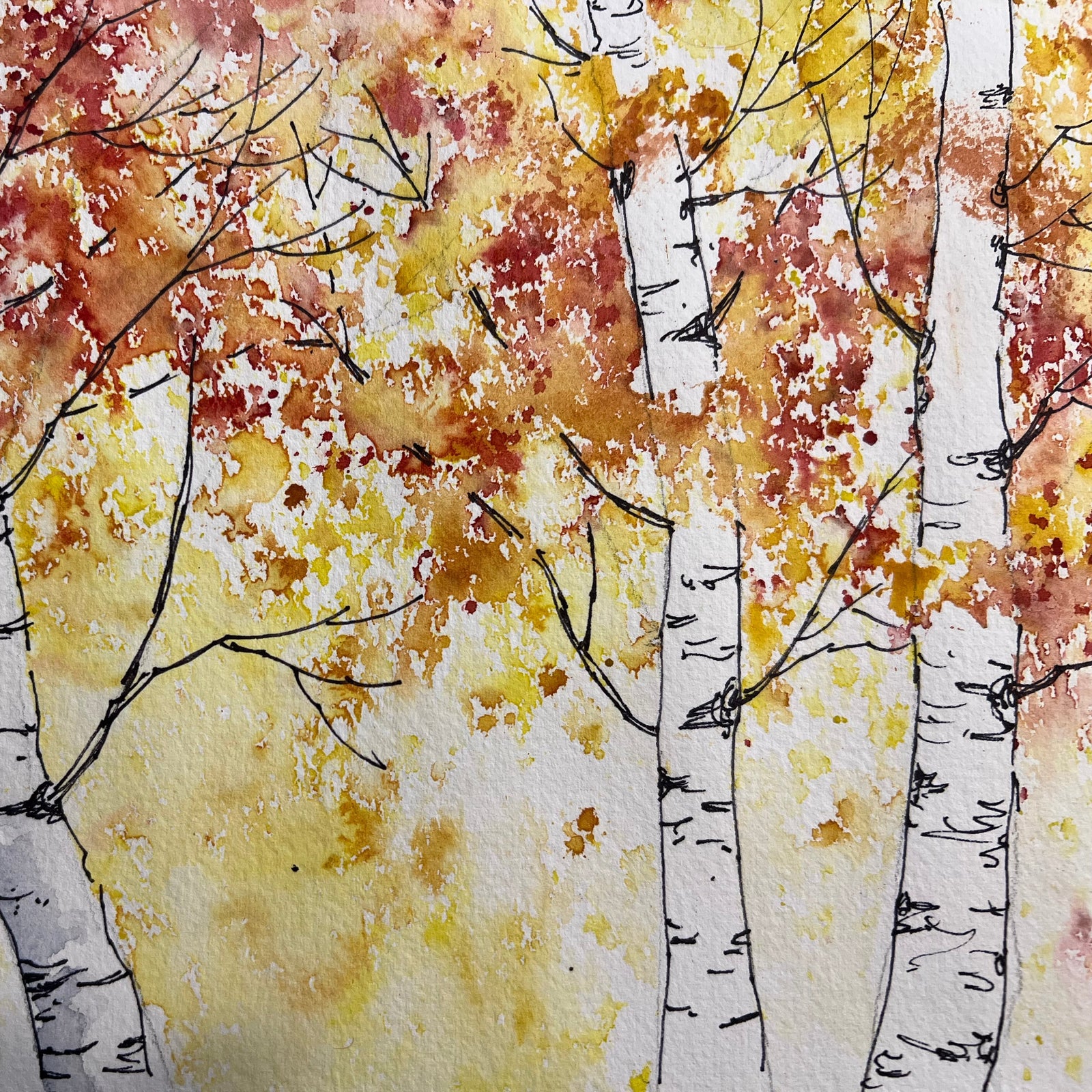 Beginner Watercolor Aspens & Trees Art Class Thurs. 10.8.26 @ 1P