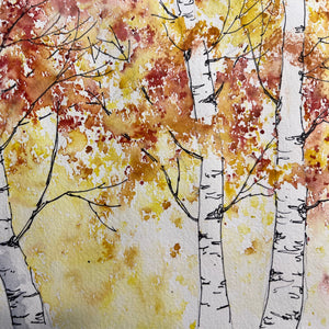 Beginner Watercolor Aspens & Trees Art Class Thurs. 10.8.26 @ 1P