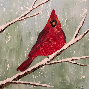 Red Messenger Bird Collage Art Class Sat. 11.7.26 @ 10A