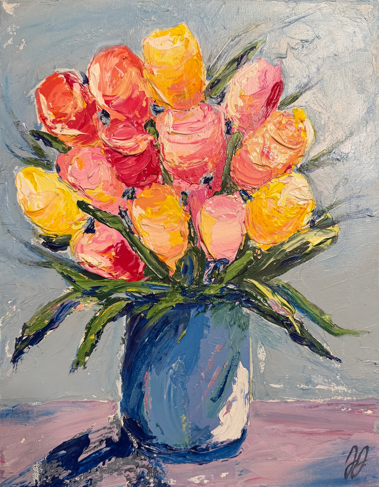Forever in Bloom-Romantic Thick Textured Impasto Tulips Art Class Tues. 2.10.26 @ 1P