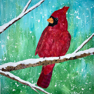 Red Messenger Bird Collage Art Class Sat. 11.7.26 @ 10A