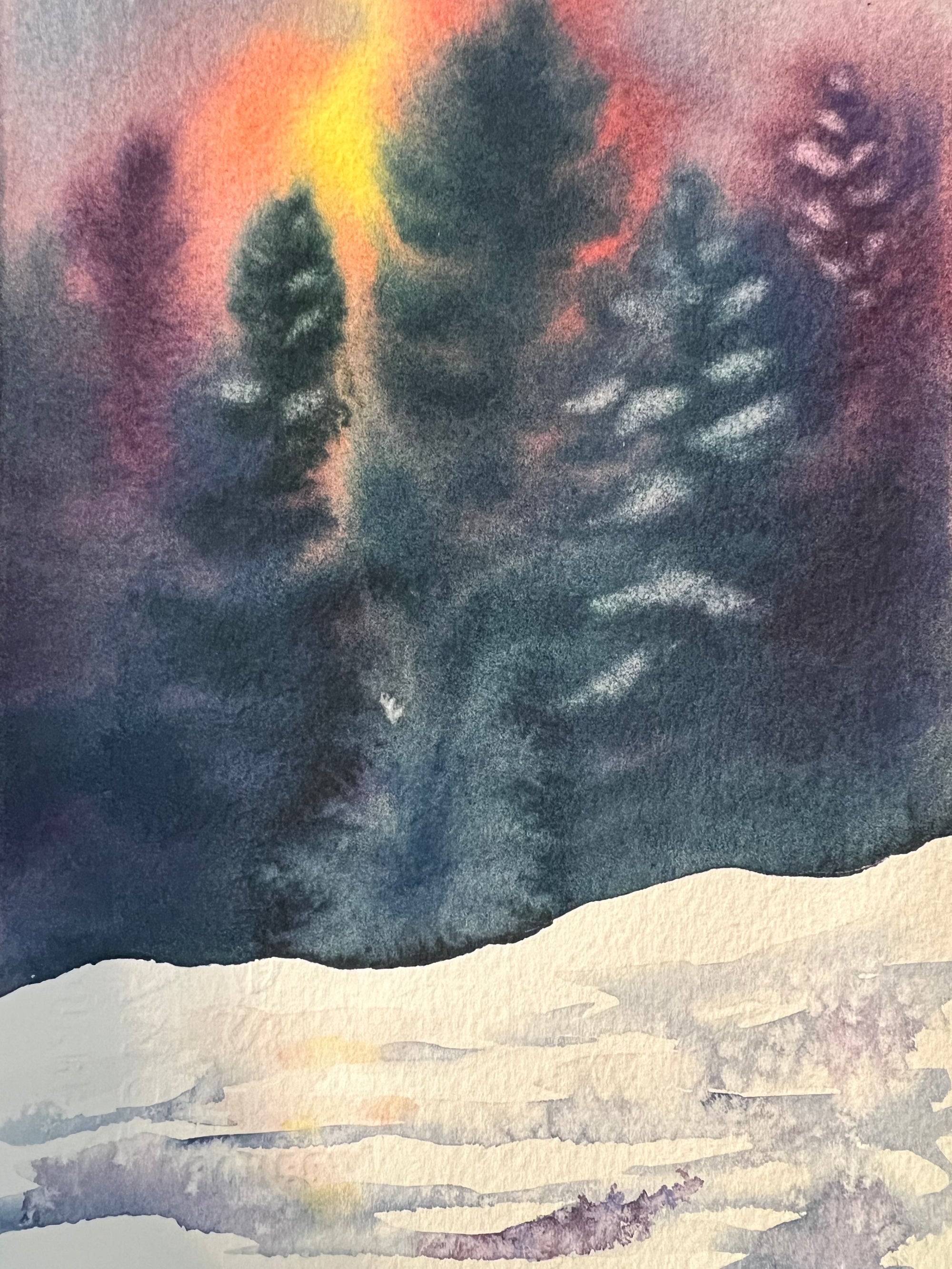 "Winter Snow" Beginning Watercolor Art Class -Sun. 12.15.24 @ 1P