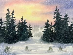 "Winter Snow" Beginning Watercolor Art Class -Sun. 12.15.24 @ 1P