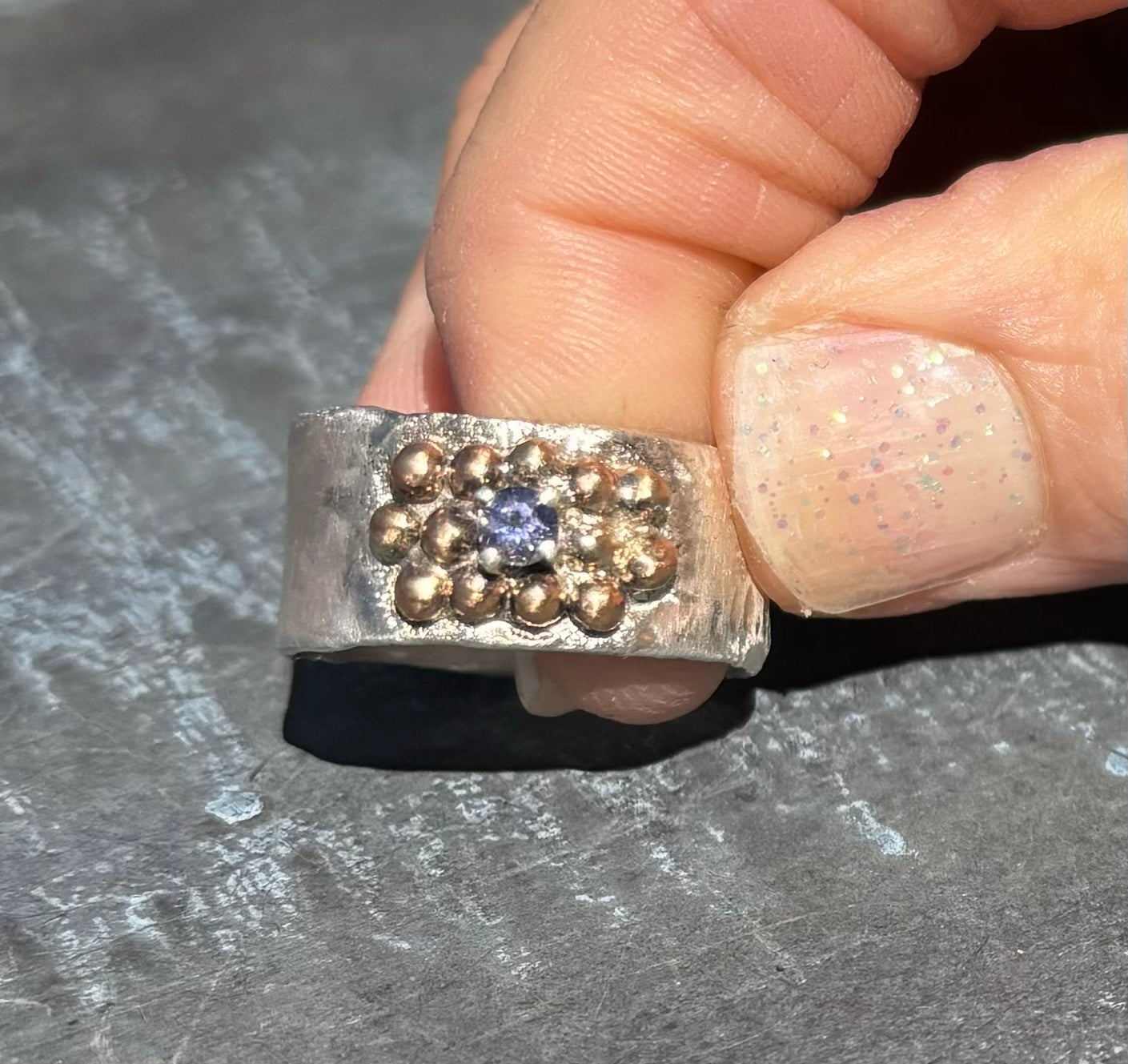 Iolite Artisan Ring size 8.75