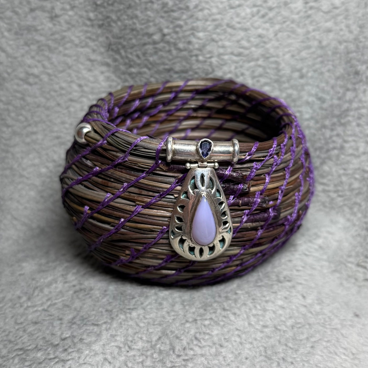 Iolite & Chalcedony Teardrop basket