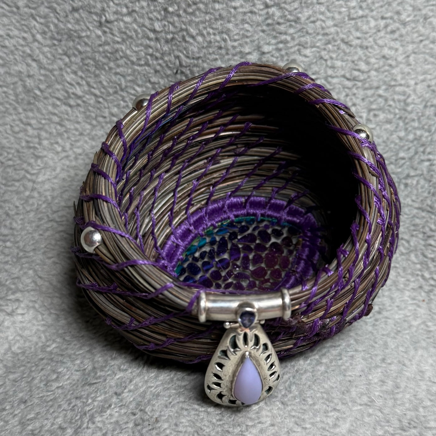 Iolite & Chalcedony Teardrop basket