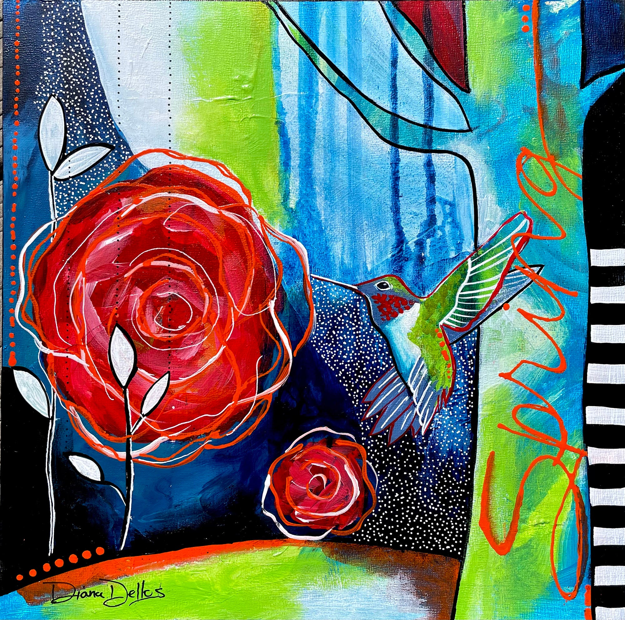 Joyce Spring Artist Joyful Spring Acrylic Painting - On Demand - Blue Moose Art Gallery