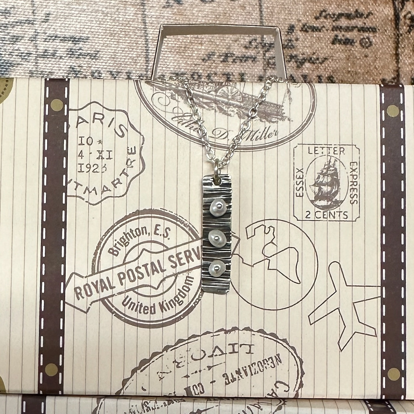 Kingston necklace- large- 3 pearl