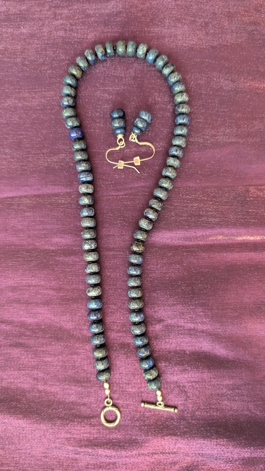 Lapis necklace with pendant and earrings