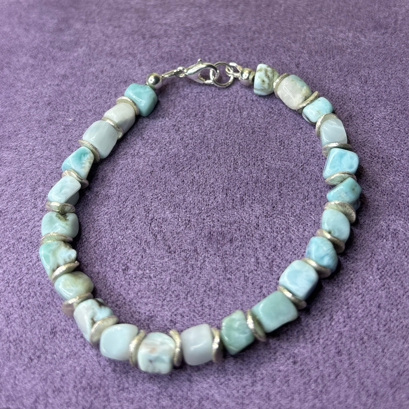 Larimar and silver bracelet