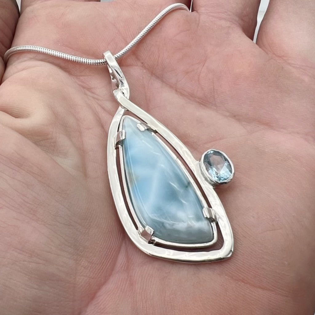 Larimar and Topaz Pendant