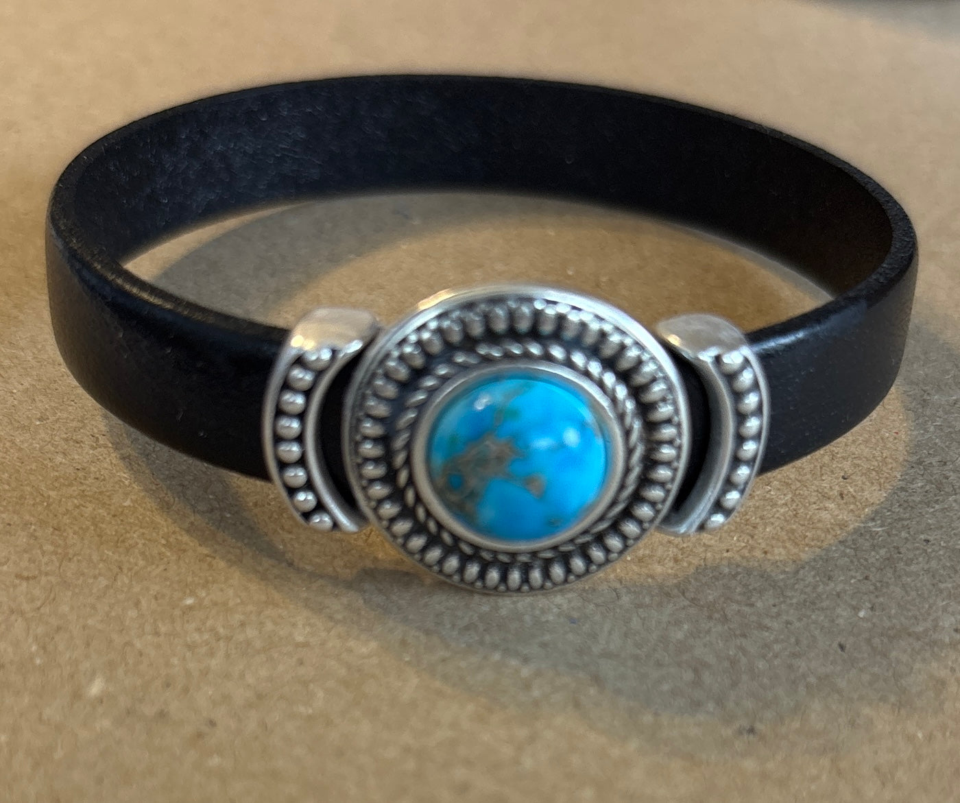 Leather Bracelet with Imperial Jasper