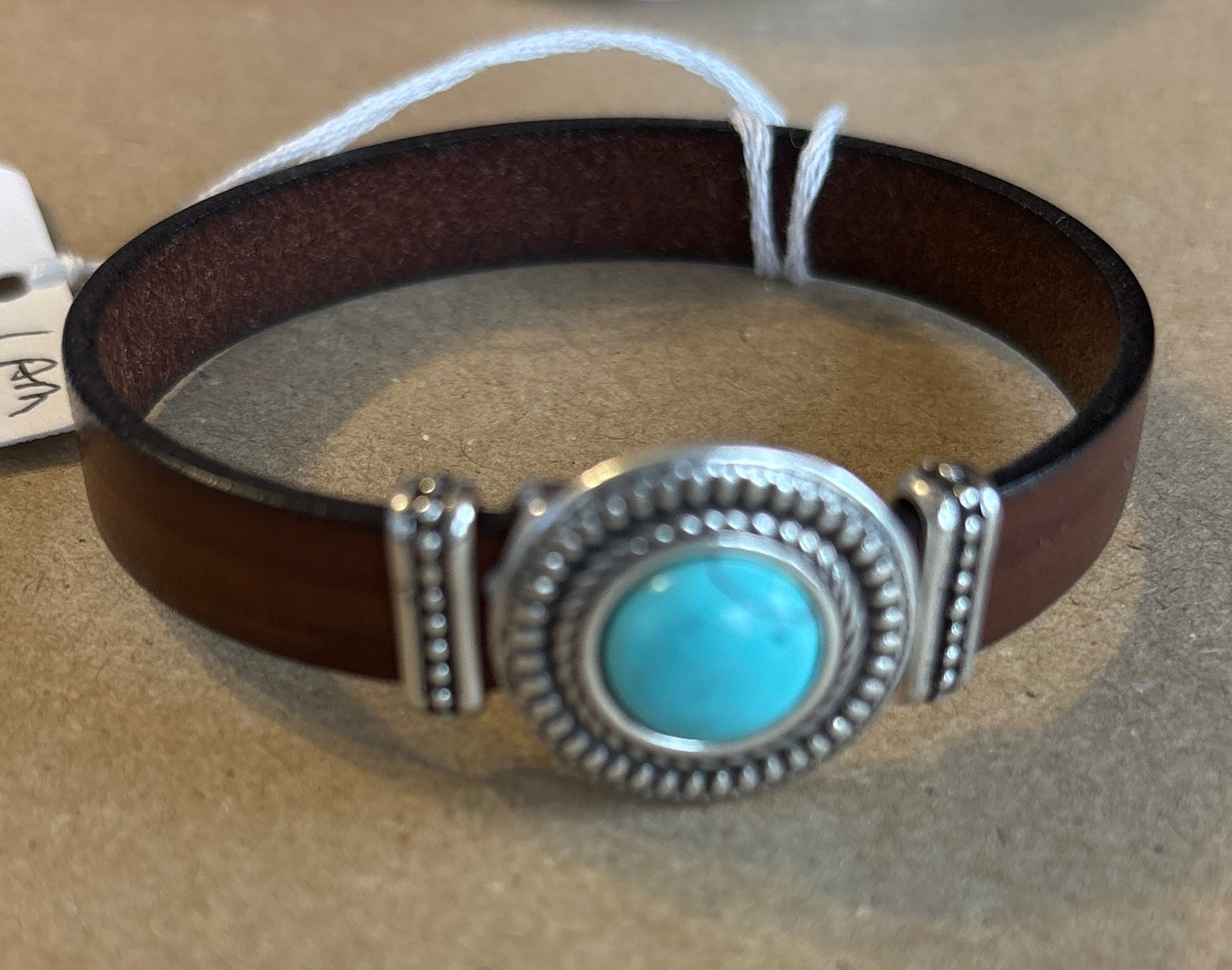 Leather Bracelet with Turquoise