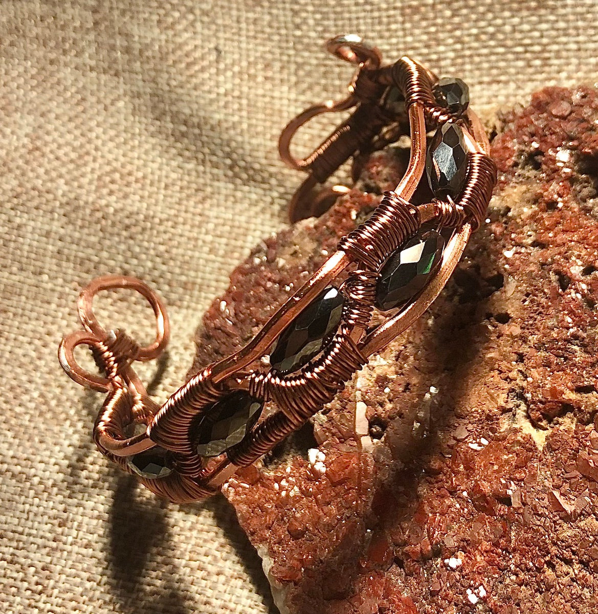 Magnetic Hematite and Copper Bangle