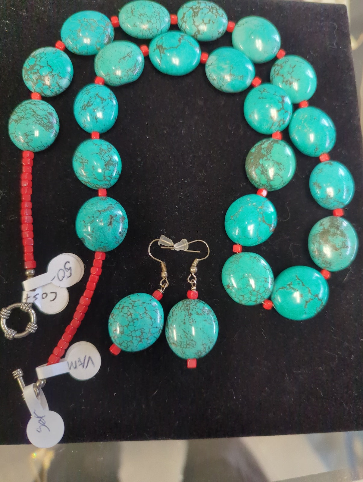 Malachite w earrings